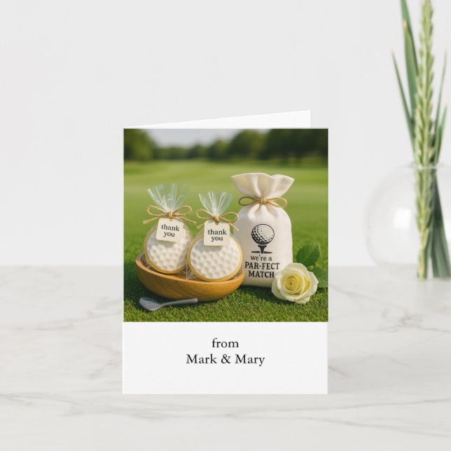 Cartão de agradecimento de golfe com lembrança de  (Frente)