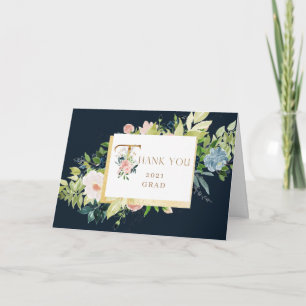 Cartão de Agradecimento de Graduação com Foto Flor