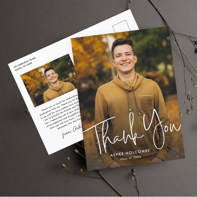 Cartão de Agradecimento de Graduação de Foto de Gr (Criador carregado)