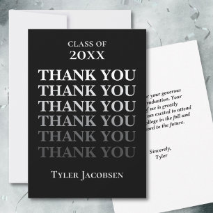 Cartão de Agradecimento de Graduação Moderno e Ele