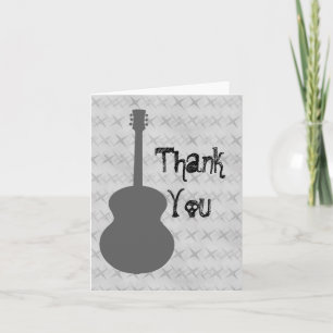 Cartão de agradecimento de guitarra cinza grunge