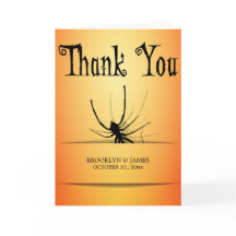 Cartão de agradecimento de Halloween com aranha la