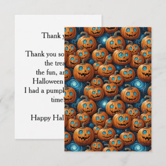 Cartão de Agradecimento de Halloween de Abóbora