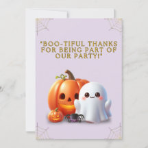 Cartão de Agradecimento de Halloween de Fantasma e