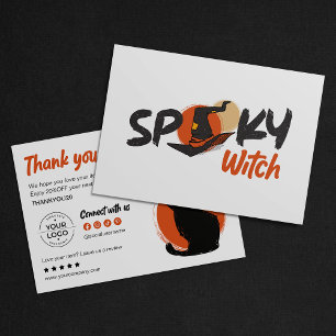 Cartão de Agradecimento de Halloween de Gato Preto