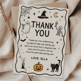 Cartão de agradecimento de Halloween desenhado à m