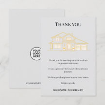 Cartão de Agradecimento de Imobiliária Elegante Do