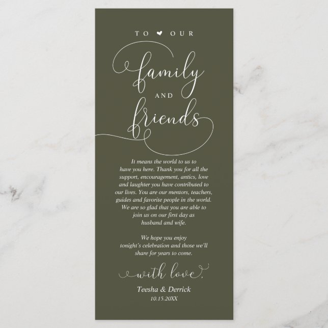 Cartão de Agradecimento de Jantar de Noiva, Config (Frente)