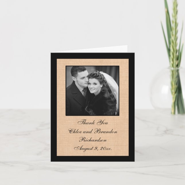 Cartão de agradecimento de juta leve (Frente)