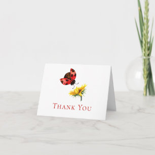 Cartão de Agradecimento de Ladybug Sunflower Water