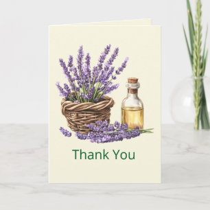 Cartão de Agradecimento de Lavanda Botânica Vintag