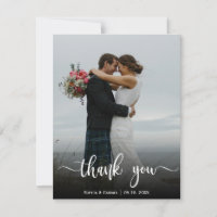 Cartão de Agradecimento de Letra à Mão para Foto d