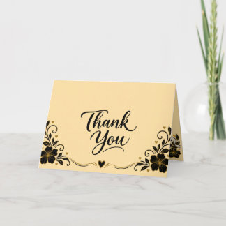Cartão de Agradecimento de Letra Floral Elegante