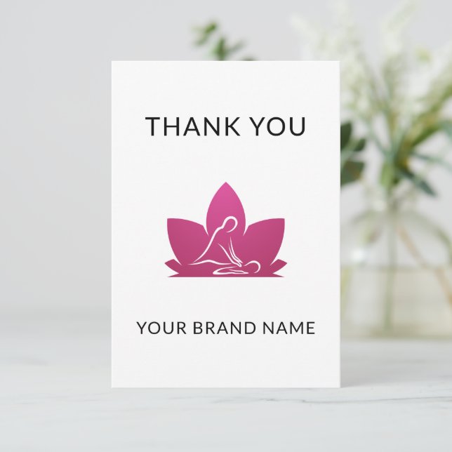 Cartão de Agradecimento de Marca de Terapeuta de M (Em pé/Frente)