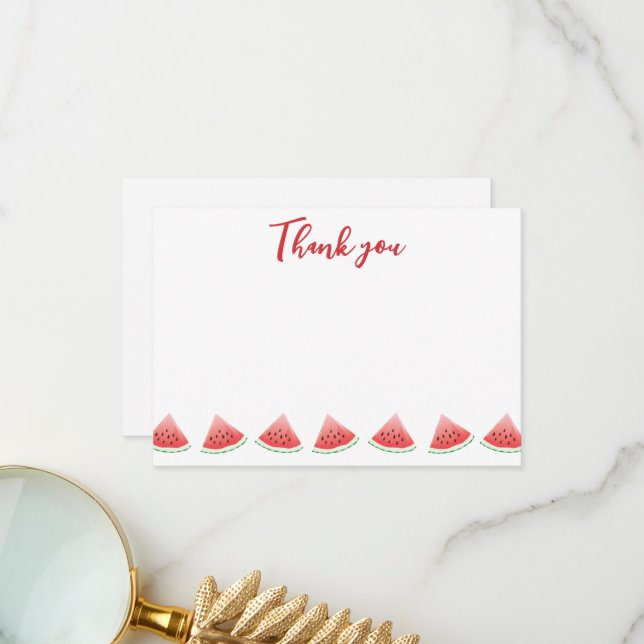 Cartão de Agradecimento de Melancia (Frente/Verso In Situ)