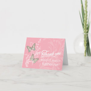 Cartão de agradecimento de menina de flores de cas