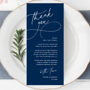 Cartão de Agradecimento de Mesa de Casamento Elega