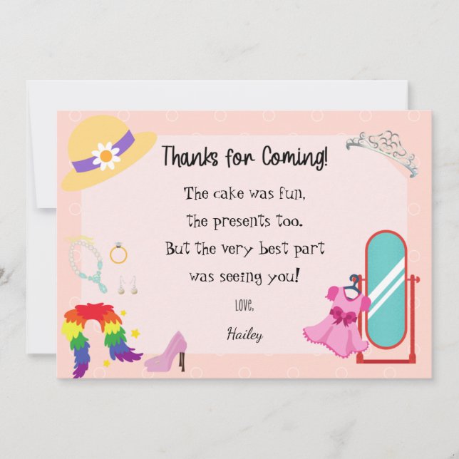 Cartão de Agradecimento de Moda de Fantasia (Frente)