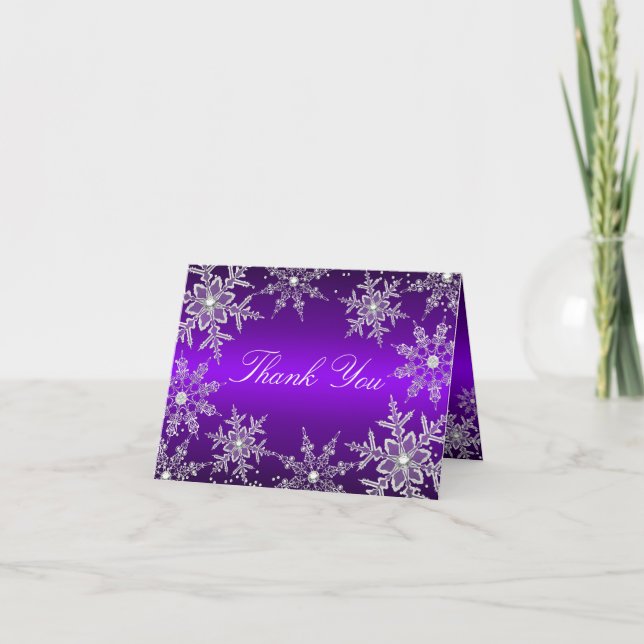 Cartão de Agradecimento de Natal com Floco de Neve (Frente)