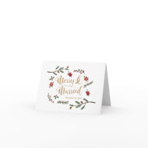 Cartão de Agradecimento de Natal de Casamento de F