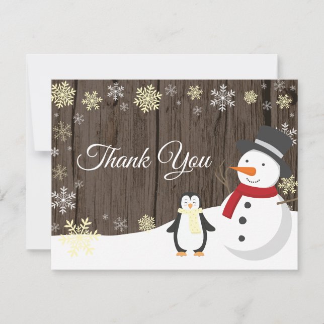 Cartão de agradecimento de Natal de inverno Floco  (Frente)