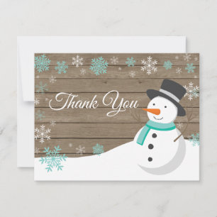 Cartão de agradecimento de Natal de inverno Homem 