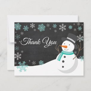 Cartão de Agradecimento de Natal de Inverno Homem