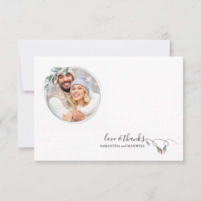 Cartão de Agradecimento de Natal Escandinavo Único (Frente)