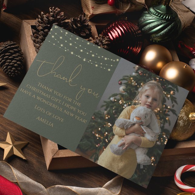 Cartão de agradecimento de Natal infantil elegante (Criador carregado)