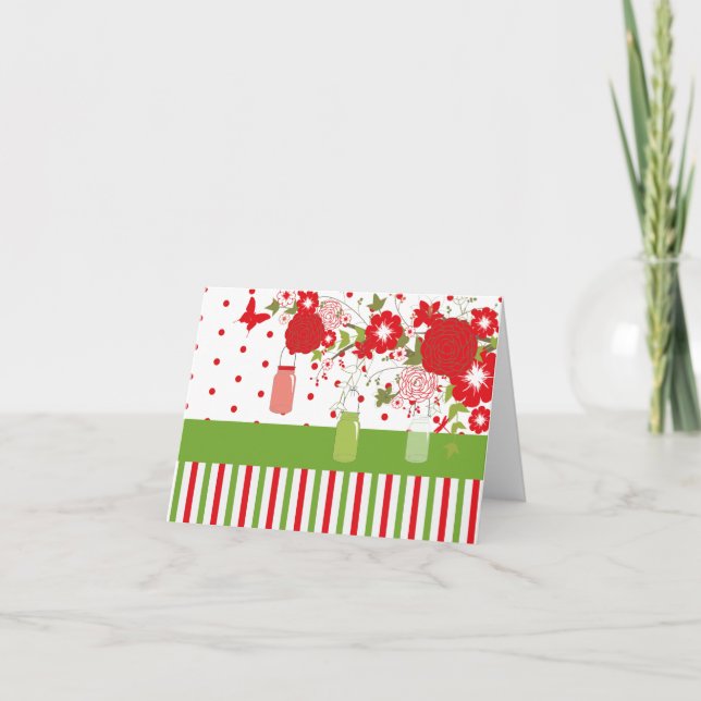 Cartão de Agradecimento de Natal Jarro de Mason (Frente)