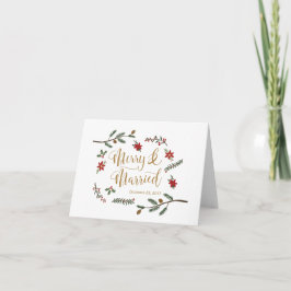 Cartão de Agradecimento de Natal para Casamento Fe