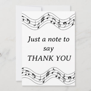 cartão de agradecimento de nota musical