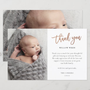 Cartão de agradecimento de orçamento foto bebê