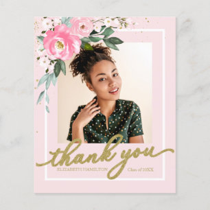 Cartão de agradecimento de orçamento Rosa Floral G