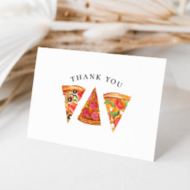 Cartão de agradecimento de pizza aquarela