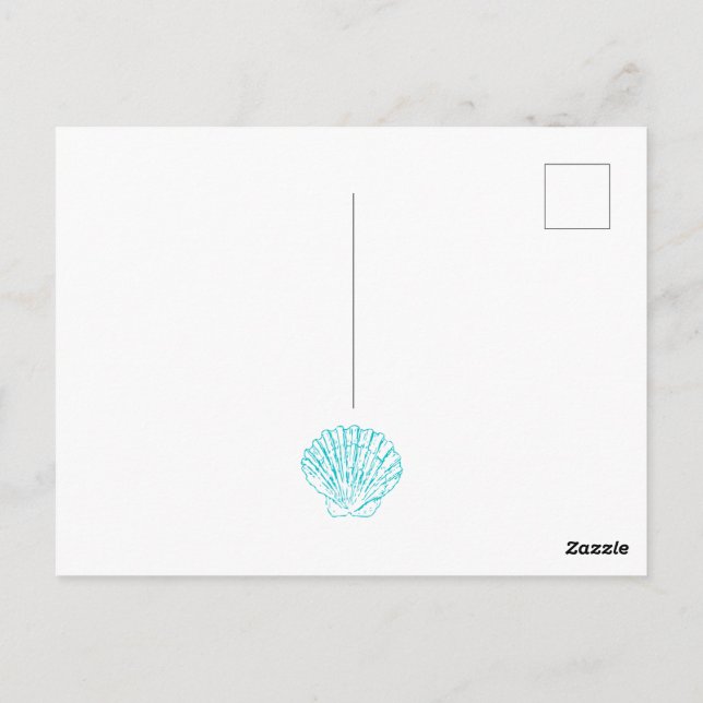 Cartão de Agradecimento de Postal à Beira-Mar (Verso)