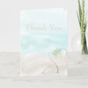 Cartão de Agradecimento de Praia Tropical em Aquar