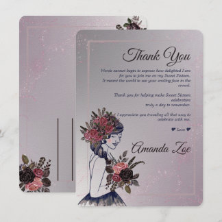 cartão de agradecimento de Quince Años