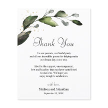 Cartão de Agradecimento de Recepção de Casamento c