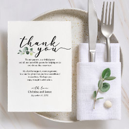 Cartão de Agradecimento de Recepção de Casamento E