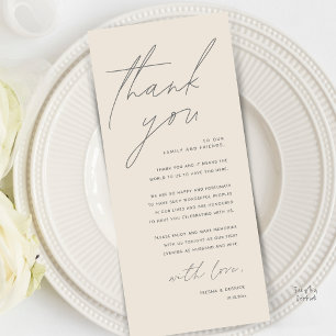 Cartão de Agradecimento de Recepção de Casamento M