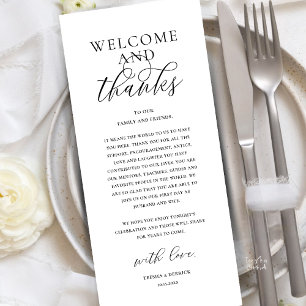 Cartão de Agradecimento de Recepção de Casamento M