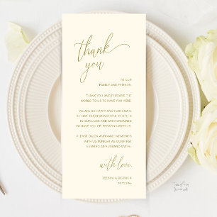 Cartão de Agradecimento de Recepção de Casamento M