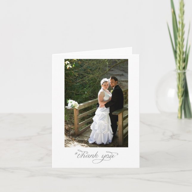 Cartão de agradecimento de retrato de casamento (Frente)