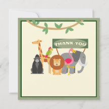 Cartão de Agradecimento de Safari de Aniversário I