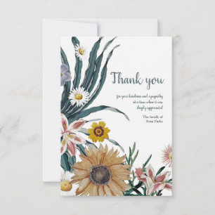 Cartão de Agradecimento de Simpatia Floral