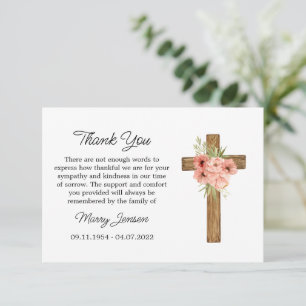 Cartão de Agradecimento de Simpatia Zinnia Cross