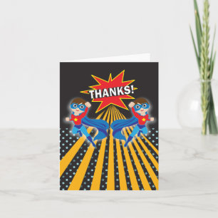 Cartão de agradecimento de super-herói Gêmeos