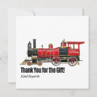 Cartão de Agradecimento de Trem Vintage Estético