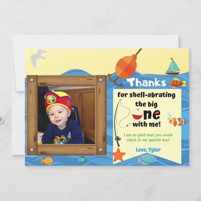 Cartão de Agradecimento de Uma Só Foto O-Fish-ally (Frente)